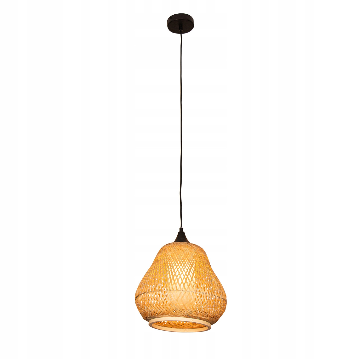 Lampa Sufitowa Wisząca Bambus BOHO Rattan Drewno Loft