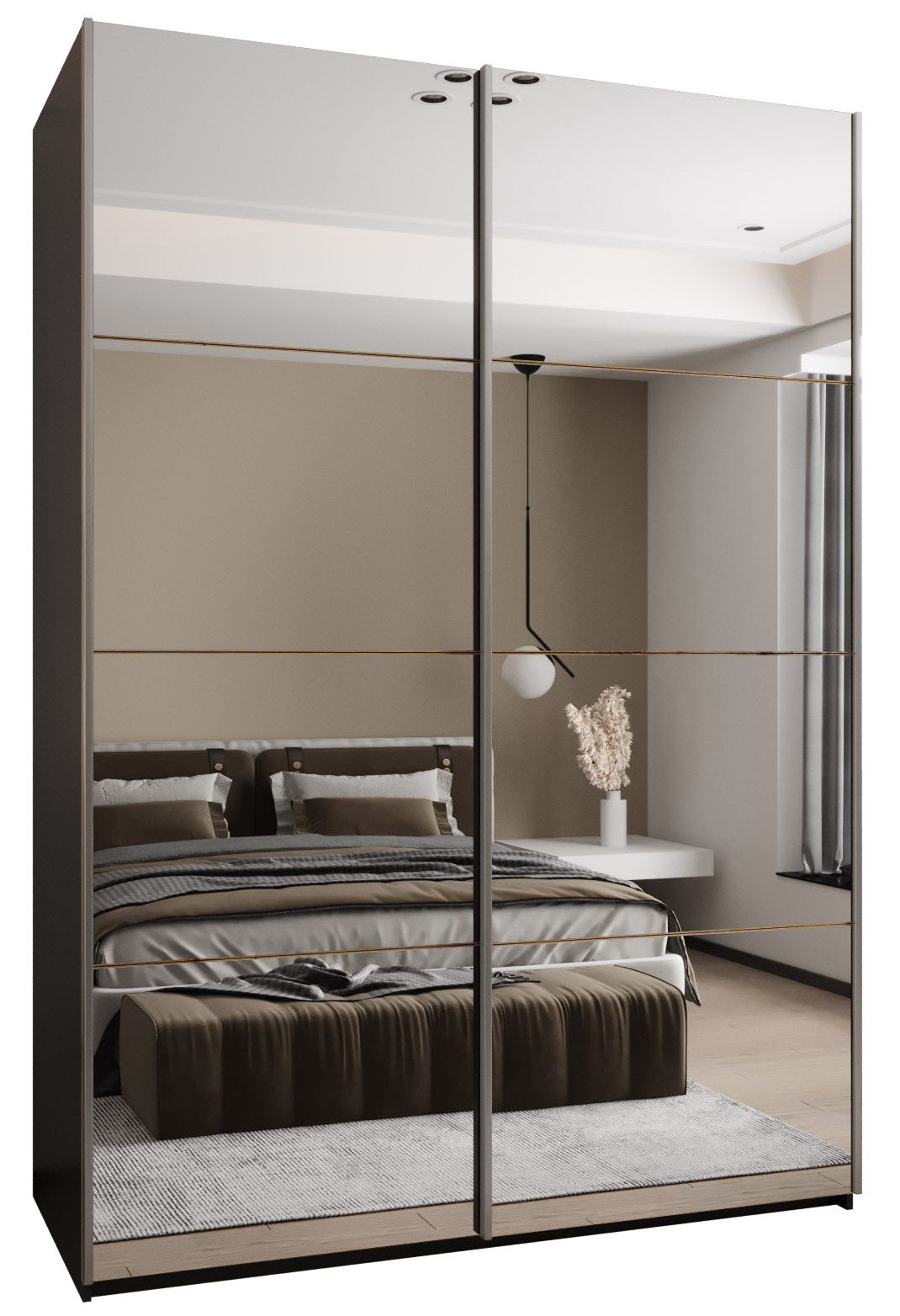 Szafa przesuwna 64 wysoka Lux 2 180 czarny artisan srebrny