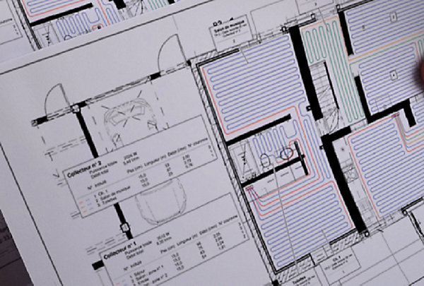 Calepinage plancher chauffant mince - jusqu'à 300 m² Chauffage seul
