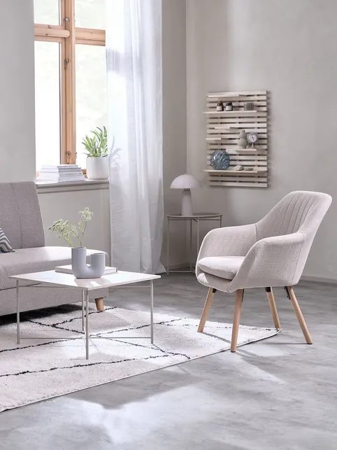 Lænestol UDSBJERG beige stof/eg