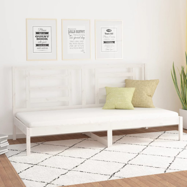 Łóżko dzienne bez materaca białe 90x200 cm drewno sosnowe