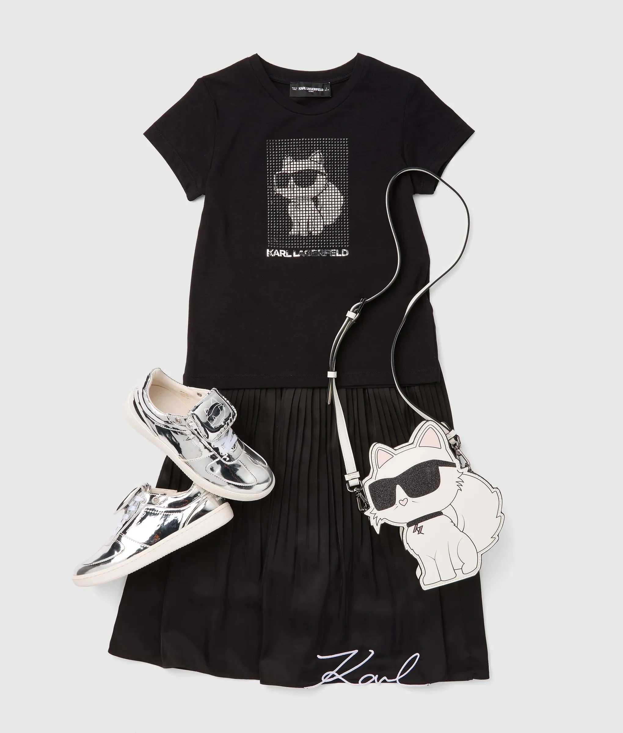 T-shirt Ikon Choupette à strass pour fille