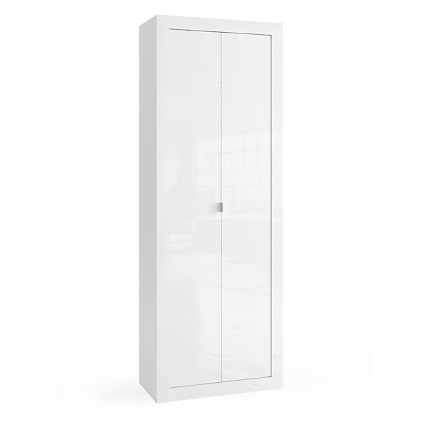 Armoire de salle de bain design 2 portes laqué blanc CALIA