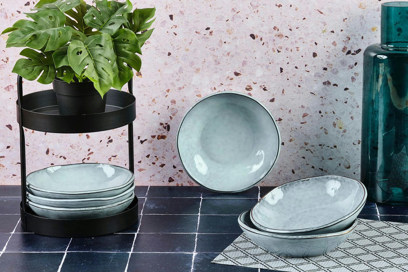 REACTIV - Lot de 6 grands bols en grès gris D19