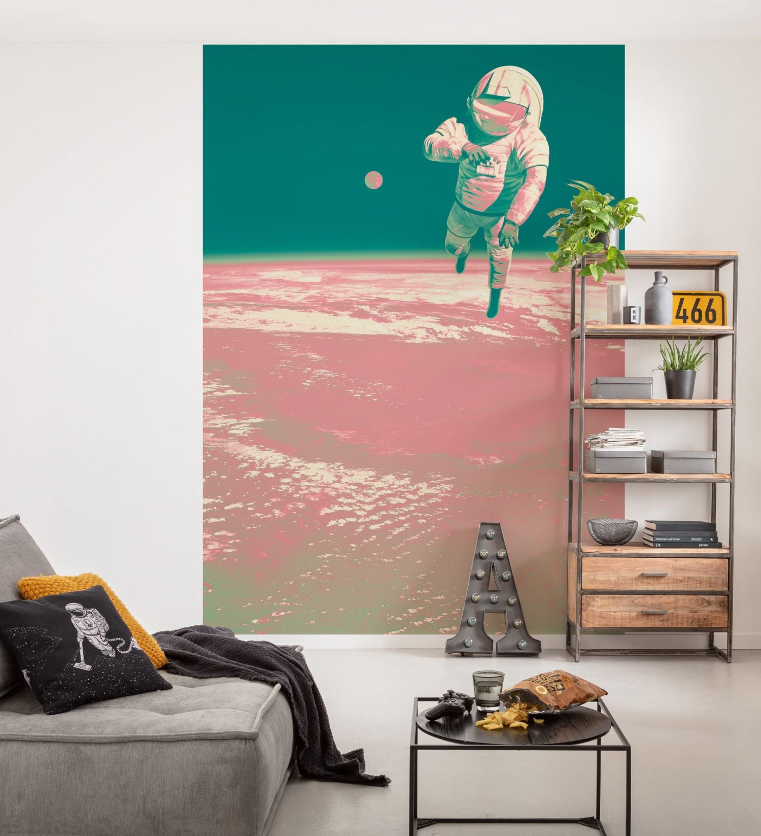 Komar fotobehang planeten in de ruimte roze en groen - 200 x 280 cm - 610836