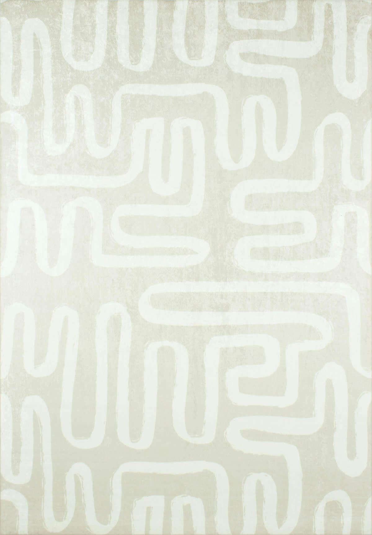 GREGE - Tapis Géométrique Beige et Blanc 160x230