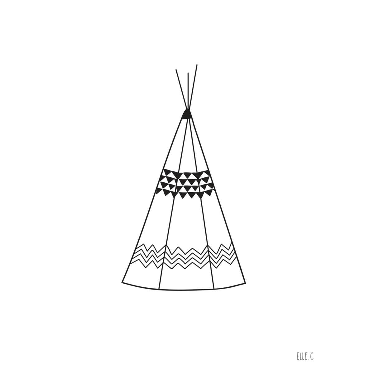 BACK TO SCHOOL - Affiche tipi en Papier Noir