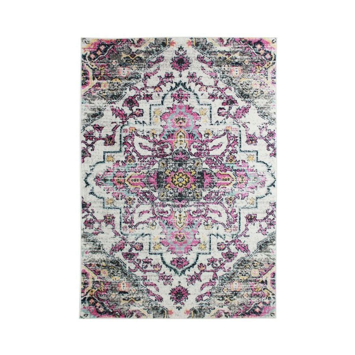 CALOR - Tapis esprit médaillon vintage violet 133x190