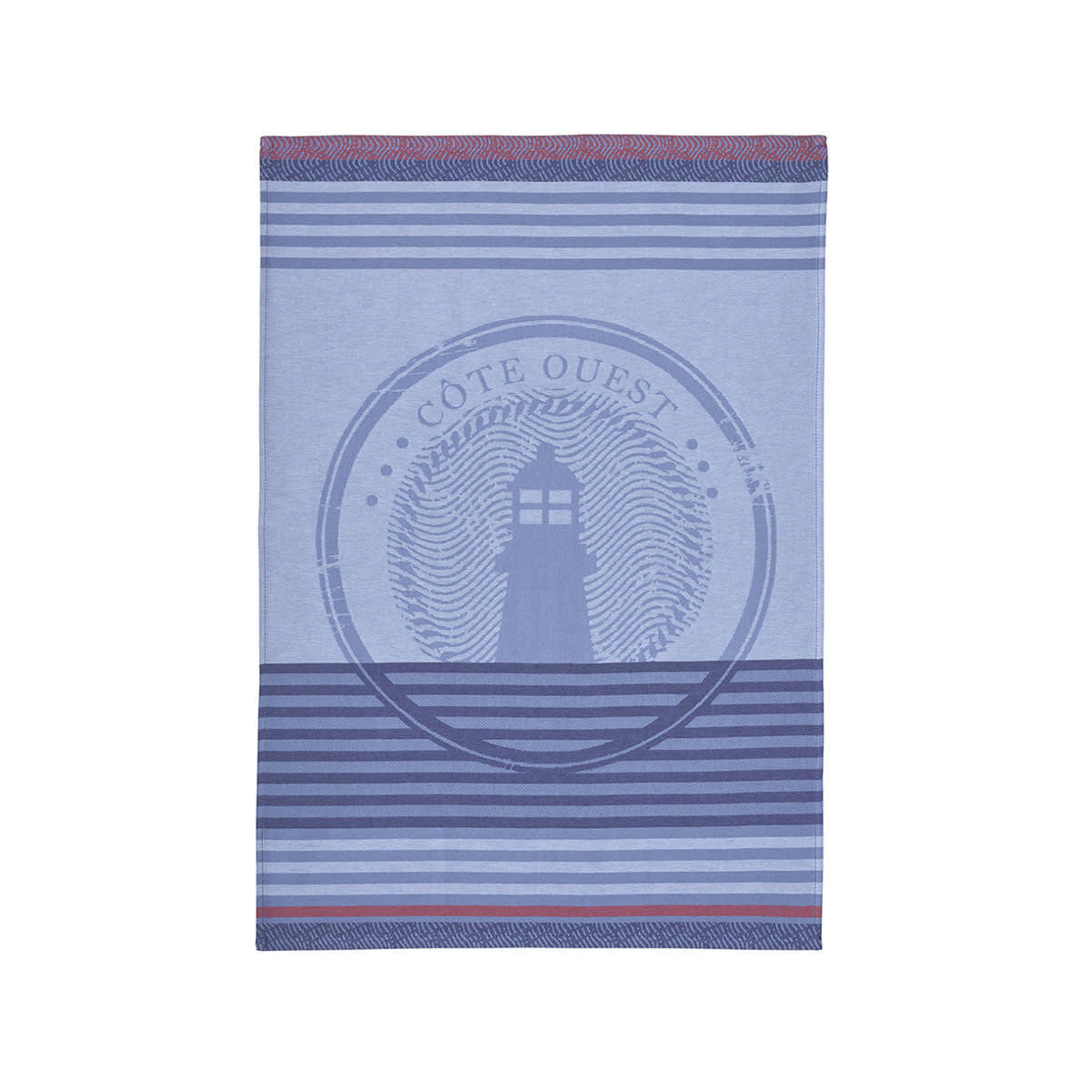 COTE OUEST - Torchon en coton bleu 50x75