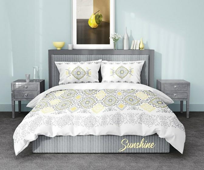 Pościel satynowa 220x200 Sunshine Glamour biała Home Satin