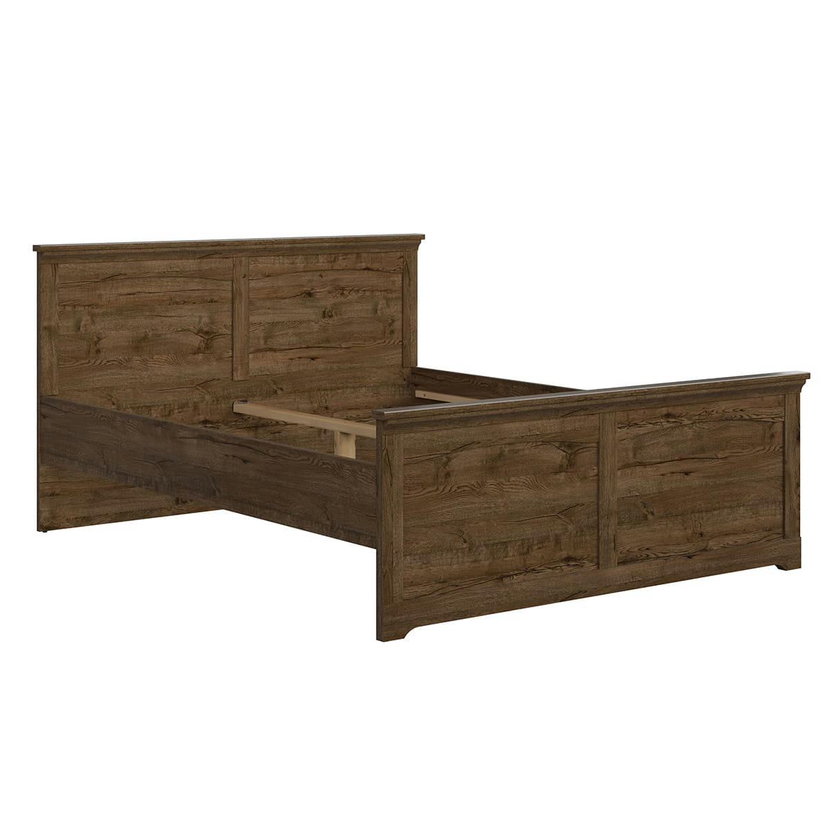 - Lit 160x200 panneaux agglomérés naturel foncé