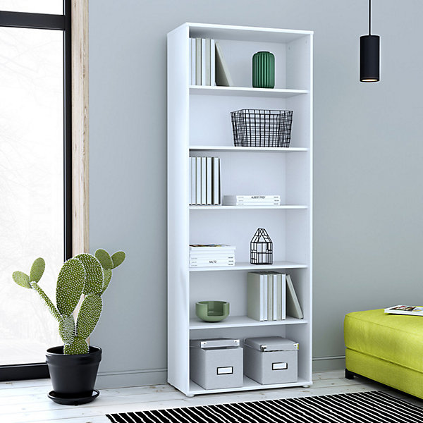 Bibliothèque - étagère H. 198 x L. 74 cm décor blanc - MARIA