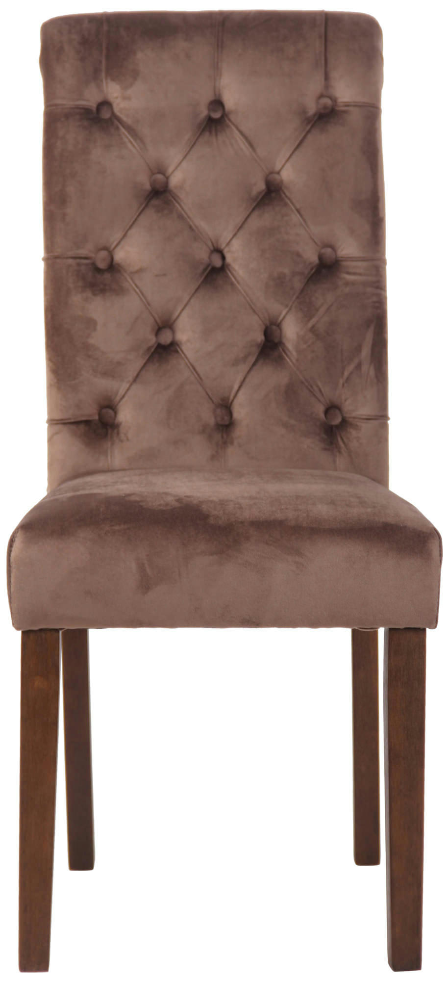 LISBURN - Chaise de salle à manger matelassée en velours Marron