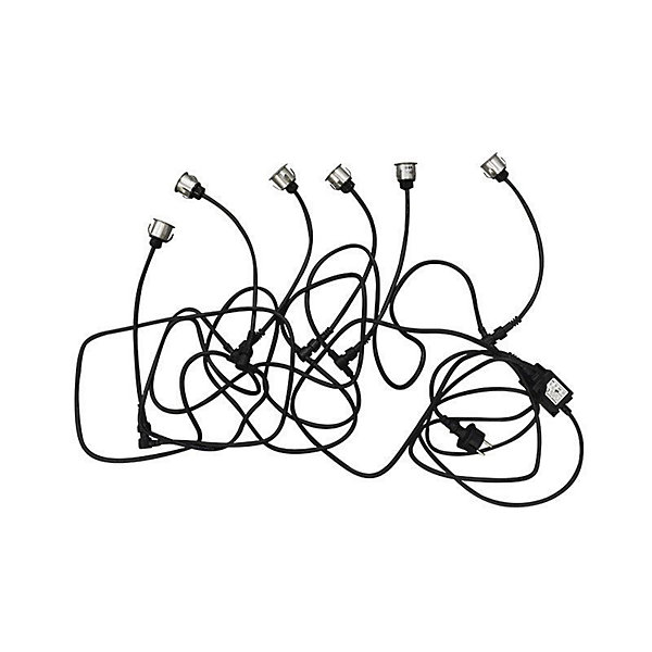 Kit Spot LED Terrasse - 6x0,6W - 12V - 4000K - Rond - IP67 - Aluminium