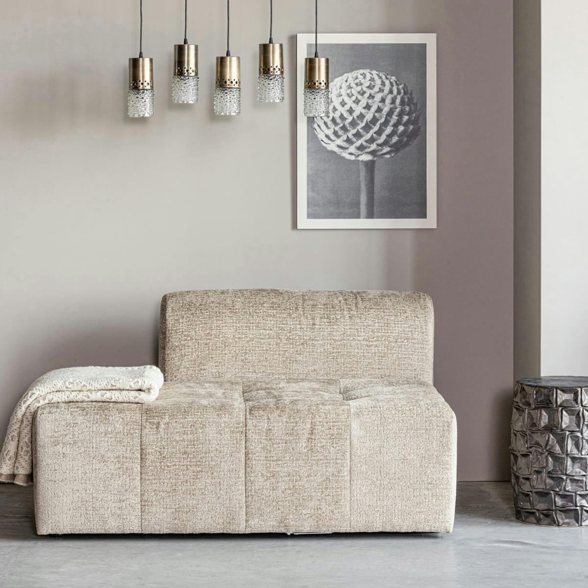 ZIKOL - Table d'appoint en céramique 45x34cm marron