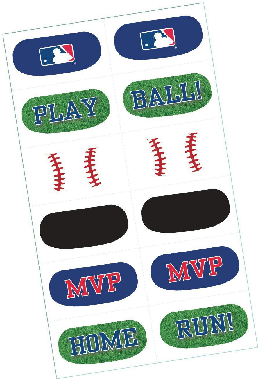 MLB Baseball Eye Black Tattoos, 1 Sheet