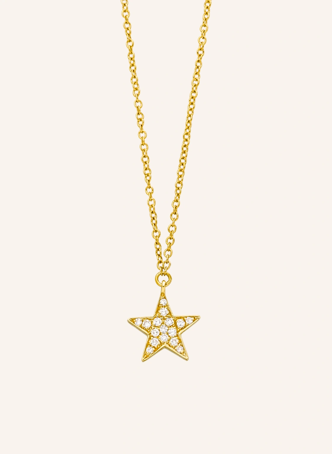 Leaf Halskette STERN aus 18 Karat Gelbgold mit Diamanten