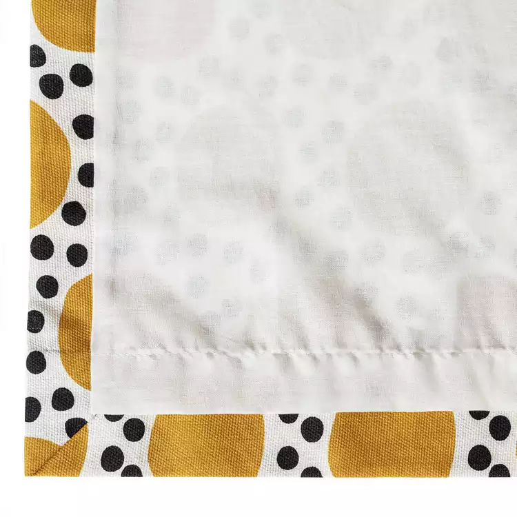 Habitat Geometric Eyelet Curtains - Yellow - 117x137cm