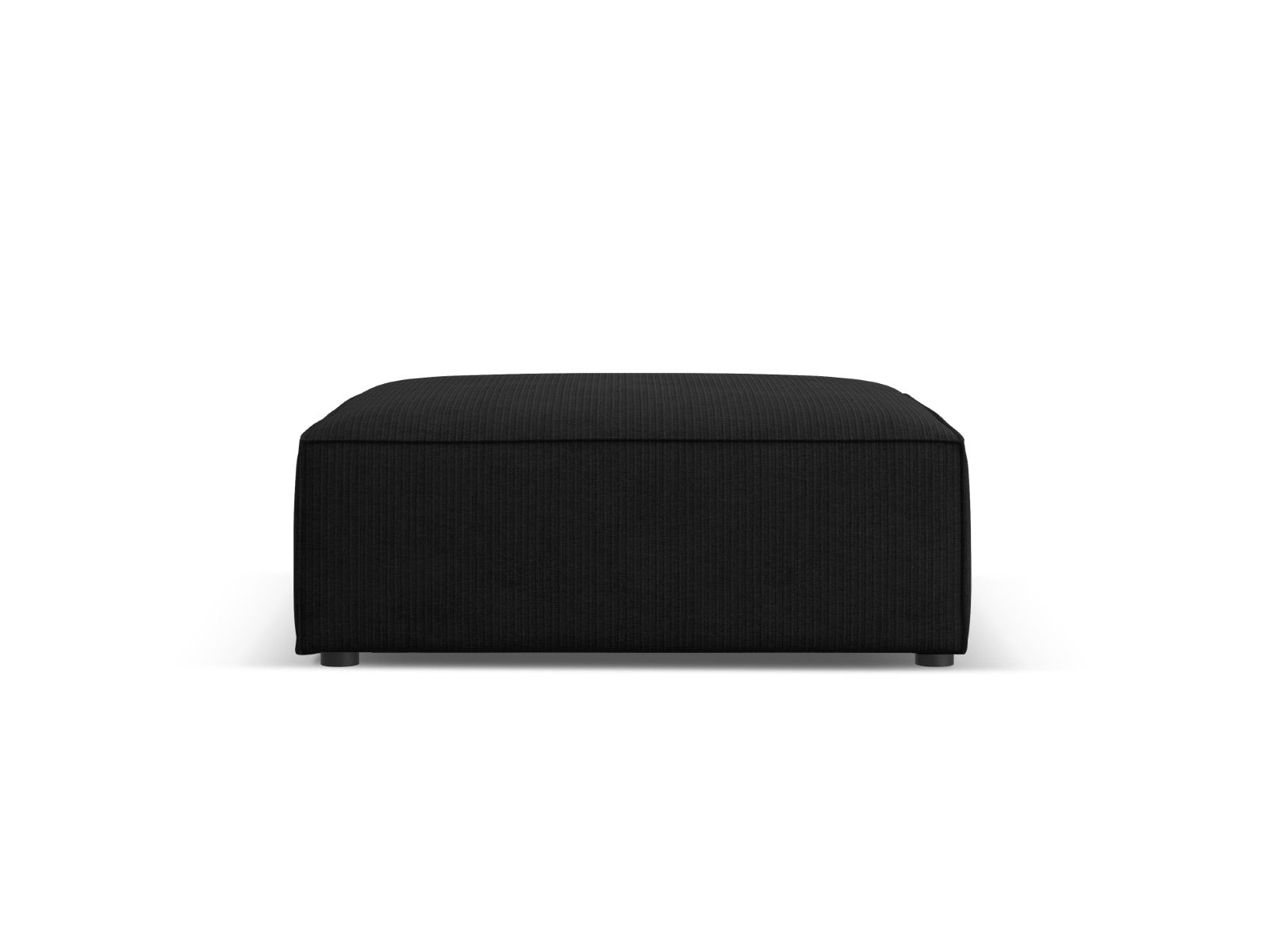Cosmopolitan Design Poef Arendal chenille met ribbeleffect, zwart - 80x102x40cm