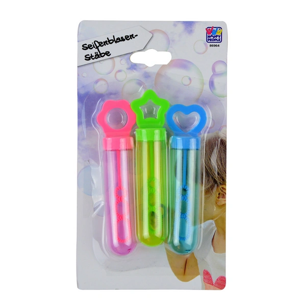 Spielwaren, Seifenblasen Stäbe, ca.12 cm, 3er Set,inkl. 35ml Flüssigkeit