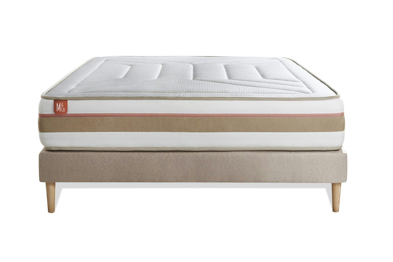 LE TENDRE - Ensemble 200x200 Ressorts et mémoire de forme - sommier kit