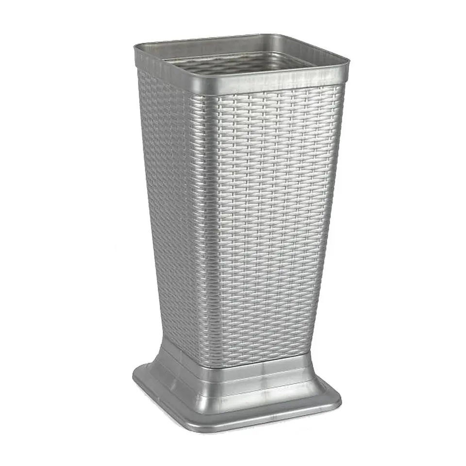 Plasticforte Paraplubak/houder - zilvergrijs - kunststof - D26 x H52 cm