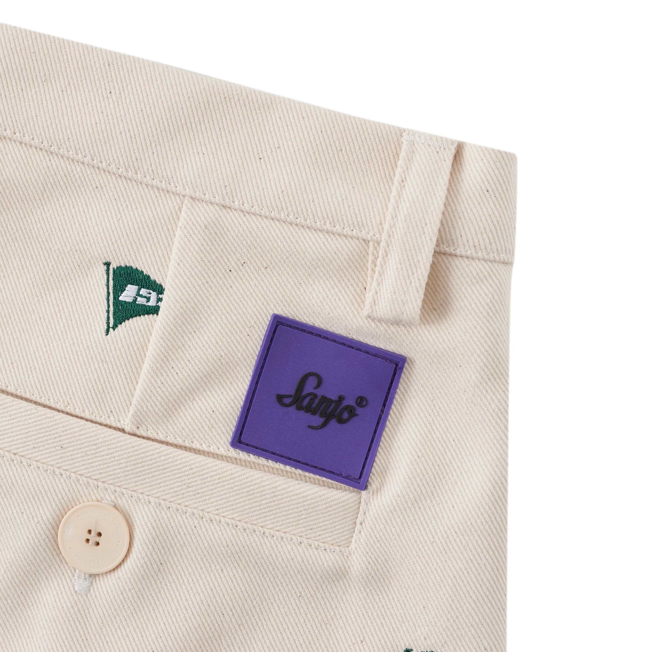 Sanjo Embroidery Heritage Pants // Ecru