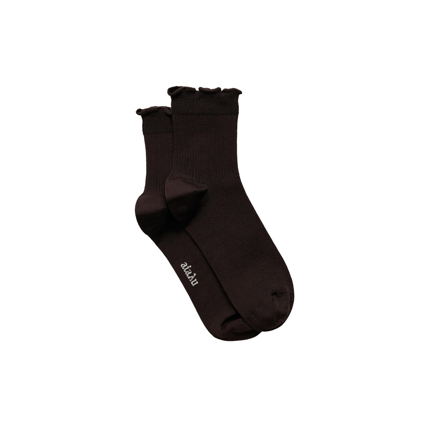 Cotton Frill Sock, chocolate