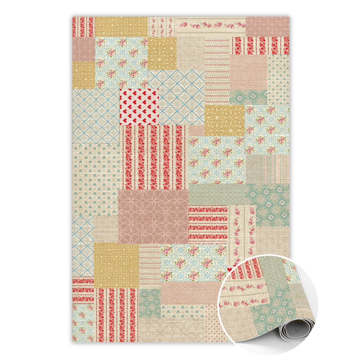Modny dywan winylowy Kolorowy patchwork 60 x 90 cm
