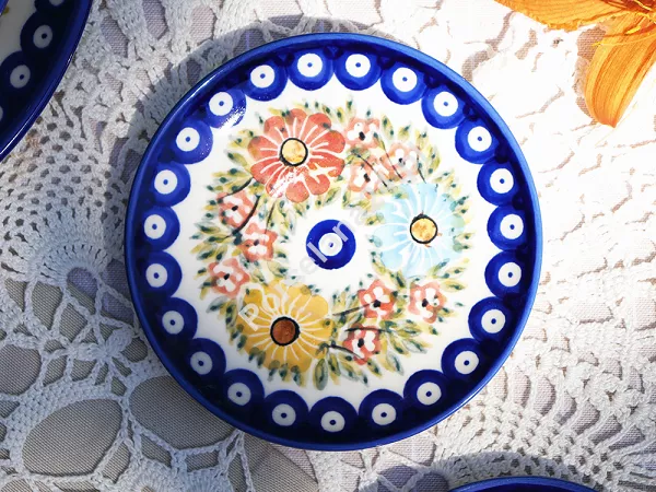Filiżanka ze spodkiem 0,22 L / 14 cm Bolesławiec - Rajska Łąka
