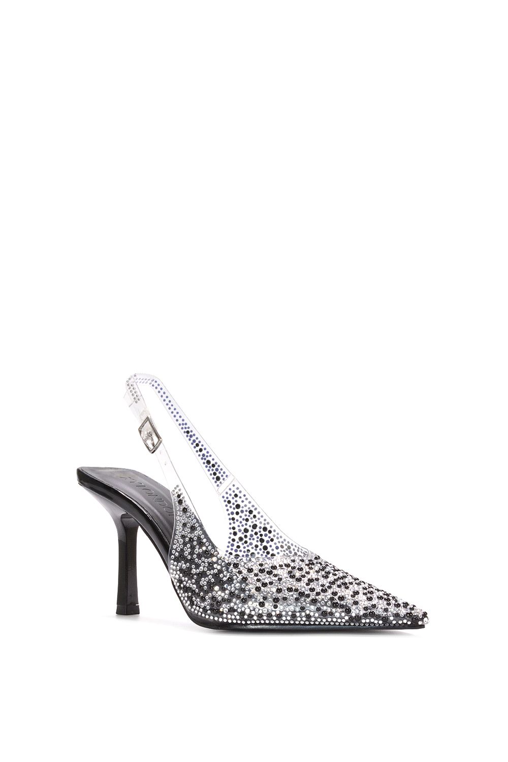 XY London Pauline' Perspex Slingback High Heels With Crystal Details