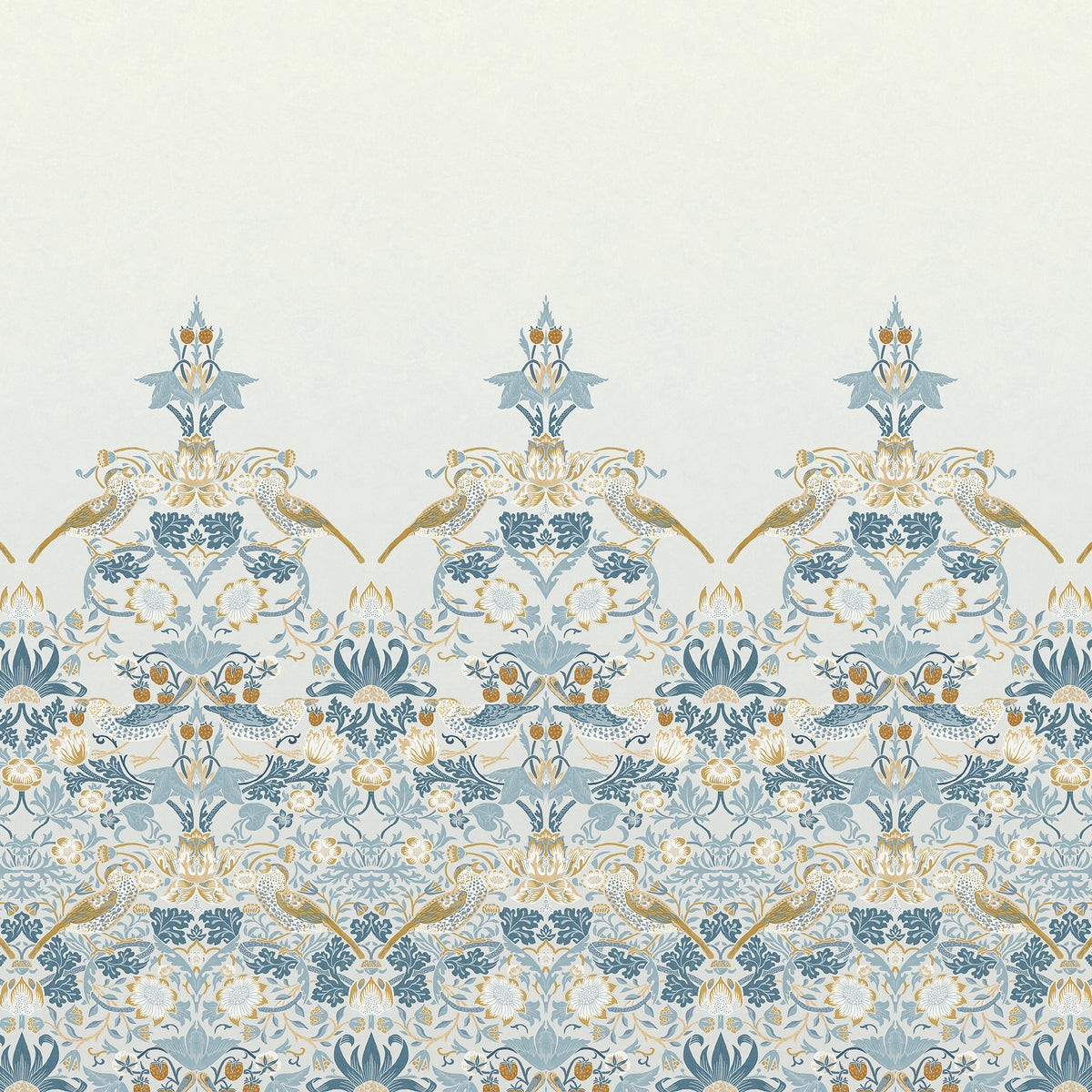 William Morris at Home Fotobehang - Strawberry Thief Soft Blue - 400x250 cm