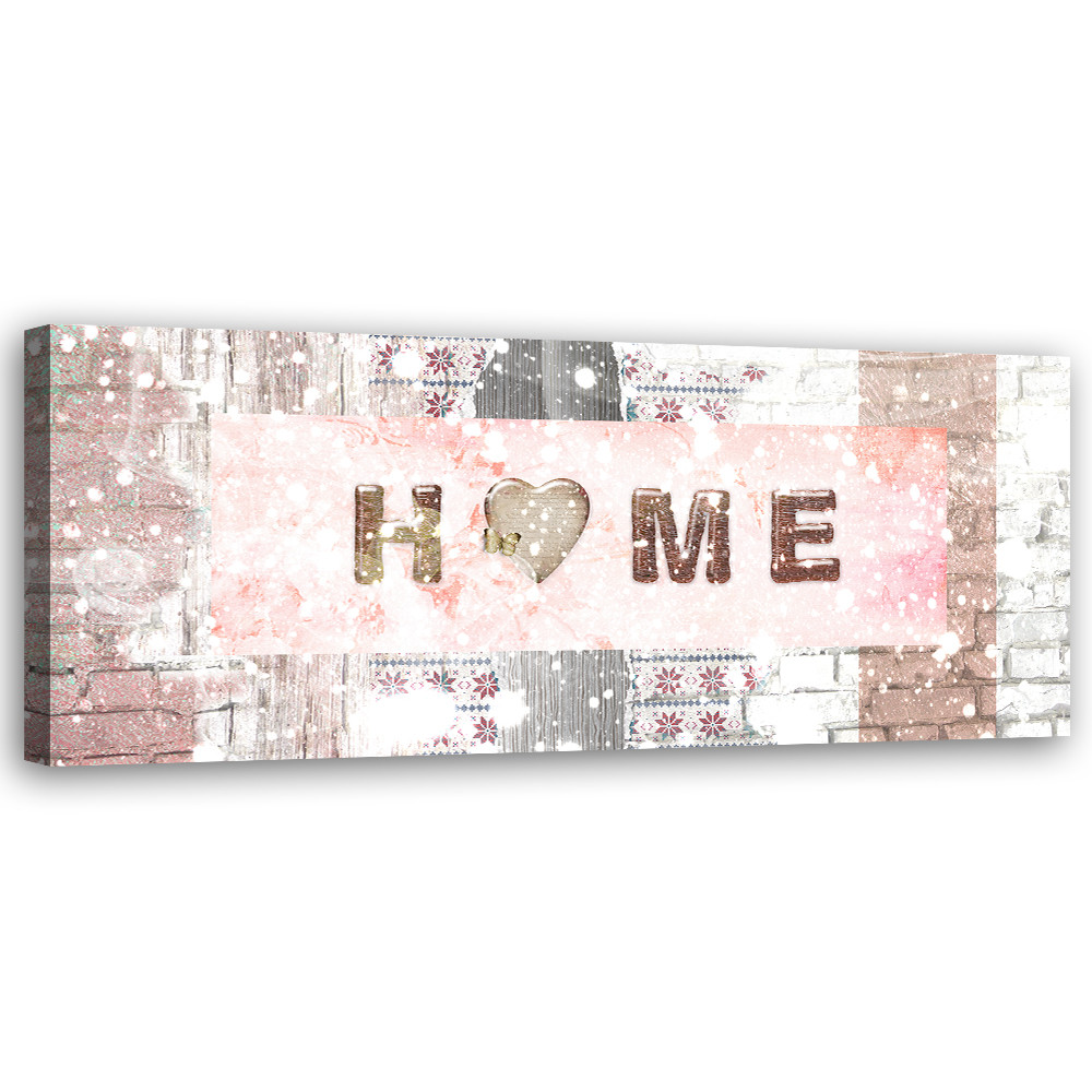 Feeby Obraz na płótnie, Śnieżny napis Home 90x30