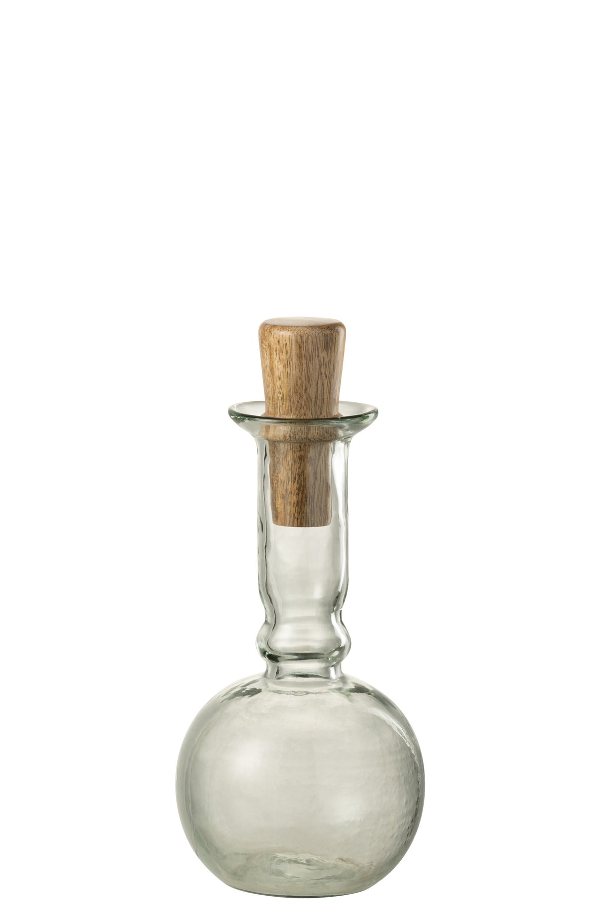 J-Line decoratie fles   kurk Rond Lang - glas - transparant