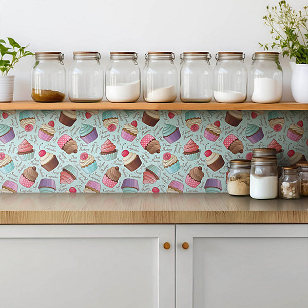 Carreaux vinyle Tulup 30x30 cm Cupcakes colorés 9 pcs