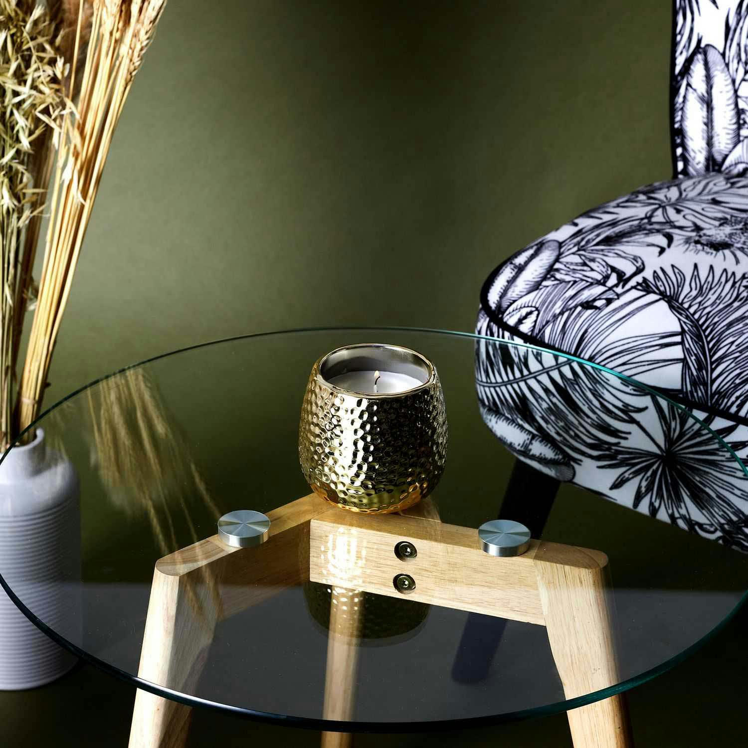 - Bougie parfumée céramique effet martelé 9 cm