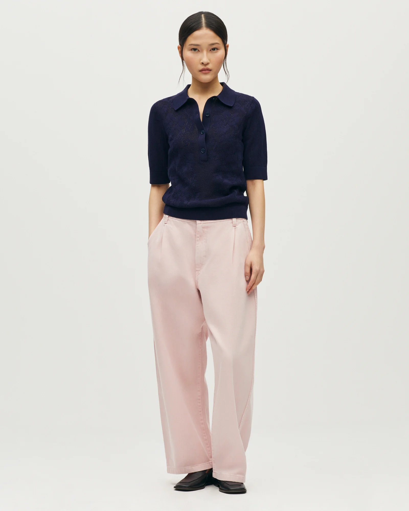 Polo en coton crochet