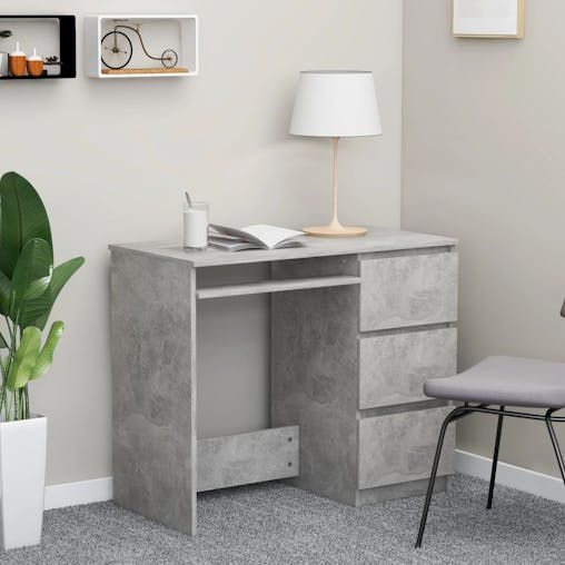 NNEVL Desk Concrete Grey 90x45x76 cm Chipboard