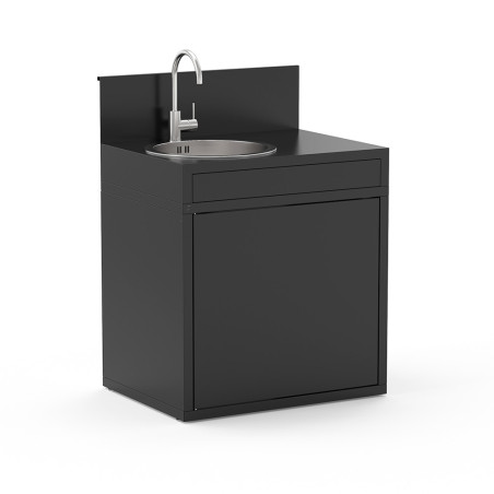 Meuble évier 80 x 60 cm - Acier noir - Forge Adour