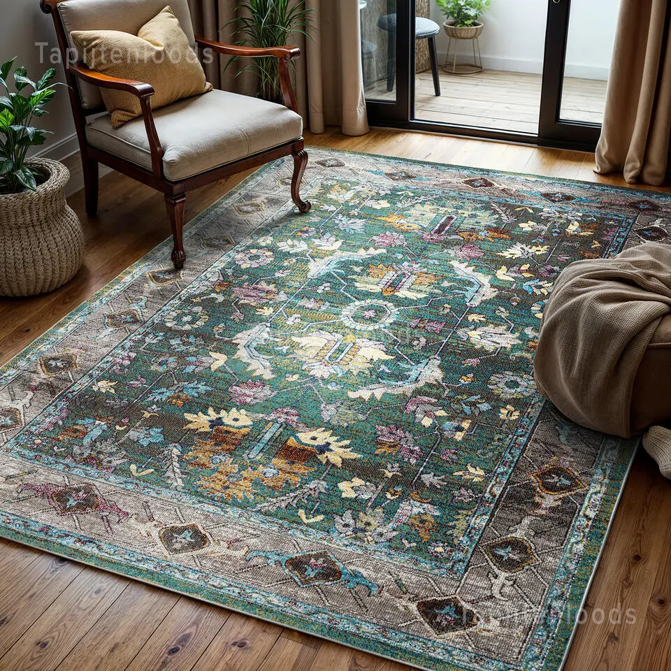 Picasso Pablo Vintage Vloerkleed Groen / Multi Laagpolig - 200x290 CM