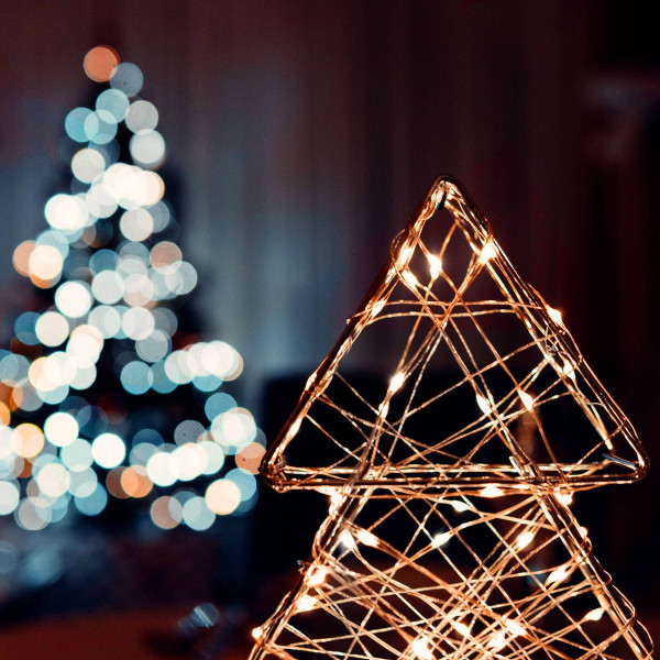 Lampki choinkowe 30 LED druciki na baterie biały ciepły