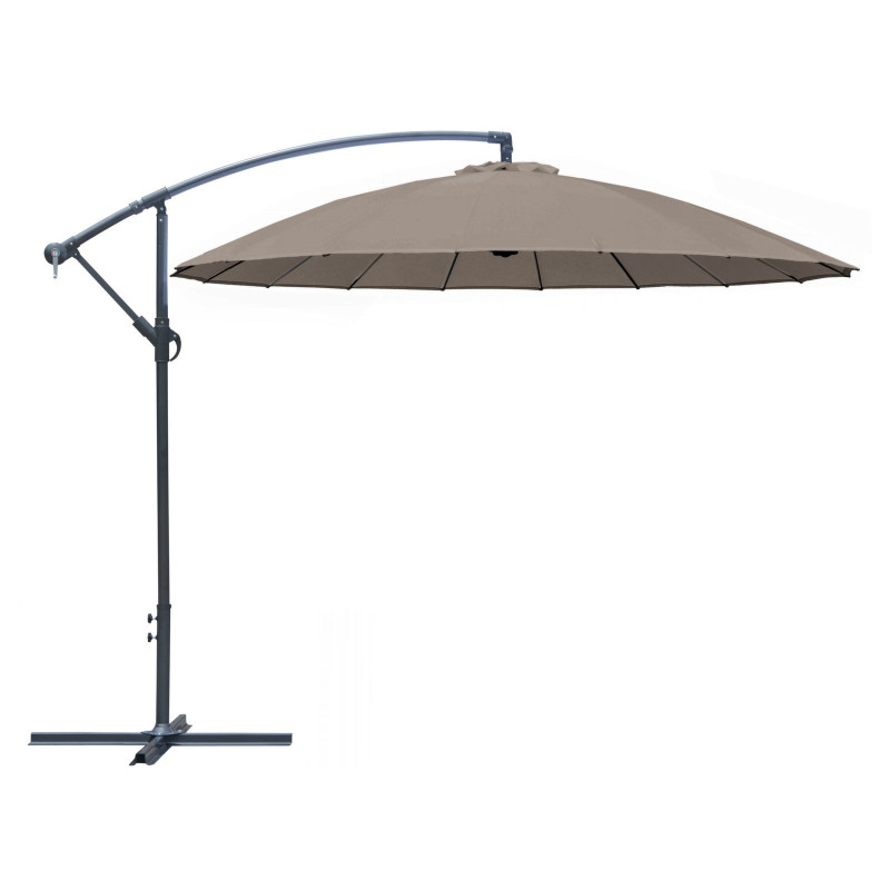 Parasol déporté inclinable avec manivelle Pagode taupe Ø 300 cm