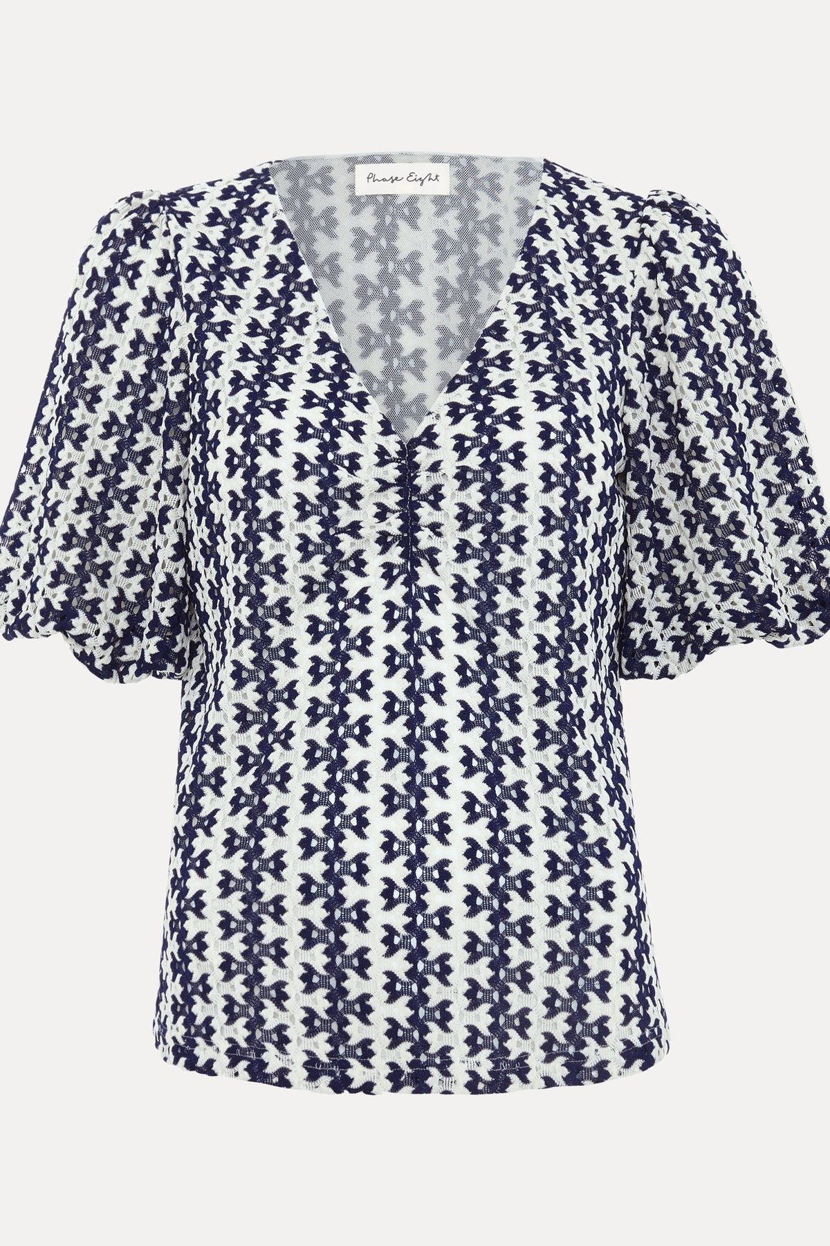 Phase Eight Alba Textured Puff Sleeve Top