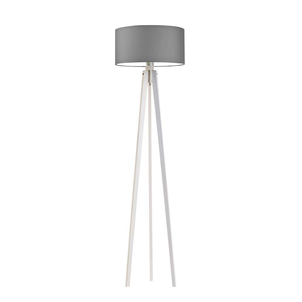 Lampa podłogowa MIAMI tripod design Biały/ Szary Stalowy