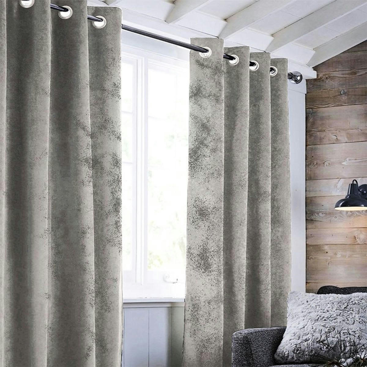 HAVANE - Rideau à oeillets aspect cuir blanc 140x250