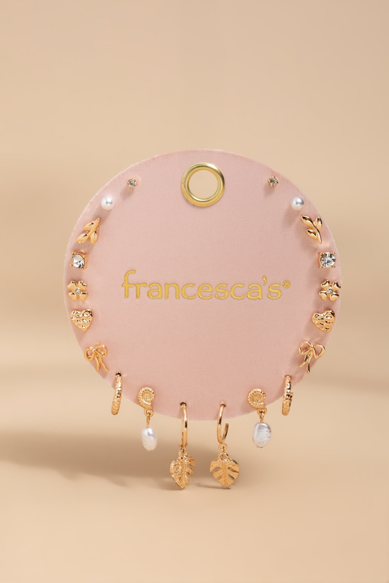 Callie Pearl and Palm Earring Pack