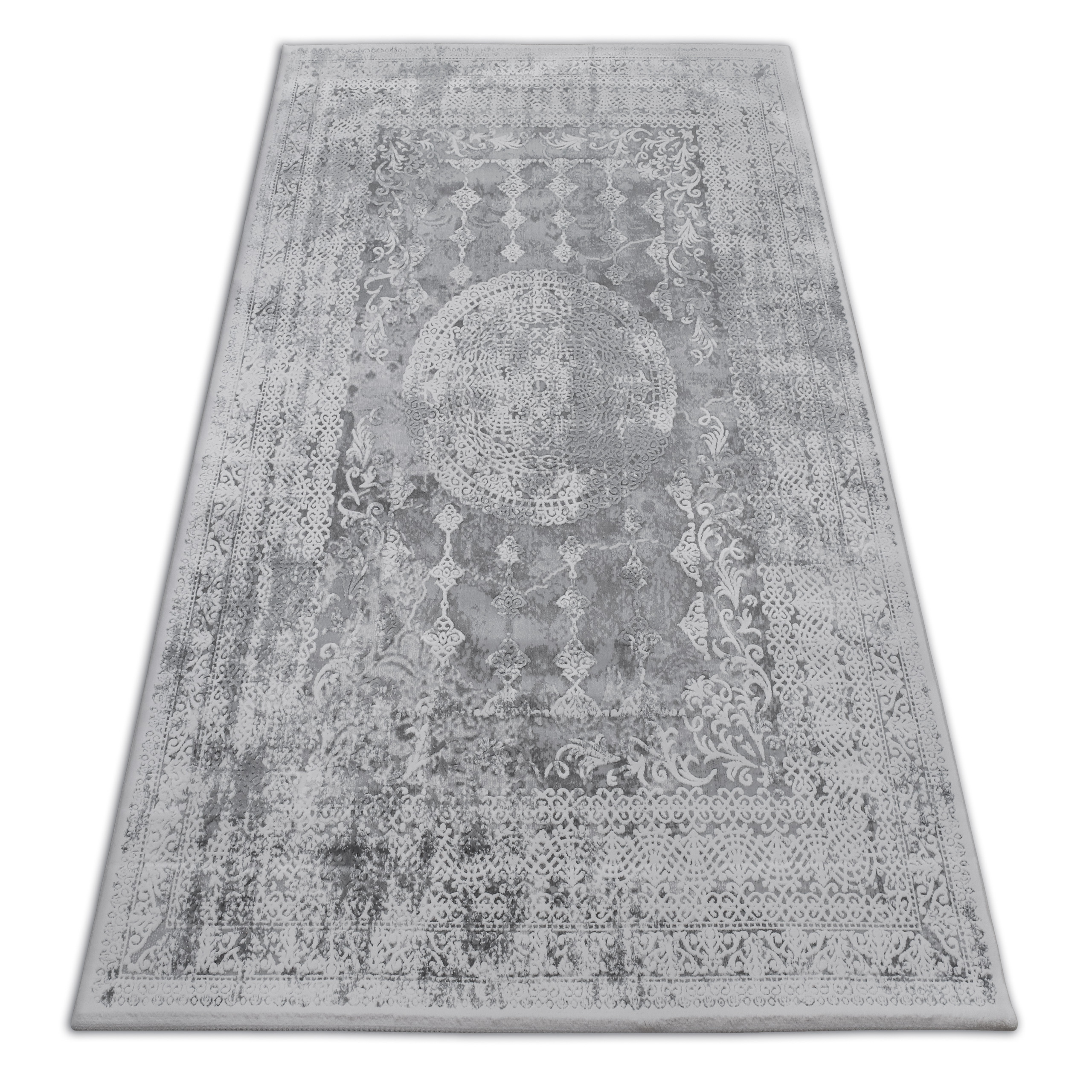 Dywan AKRYL VALENCIA 2328 ORNAMENT ciemnoszary / kość 80x150 cm
