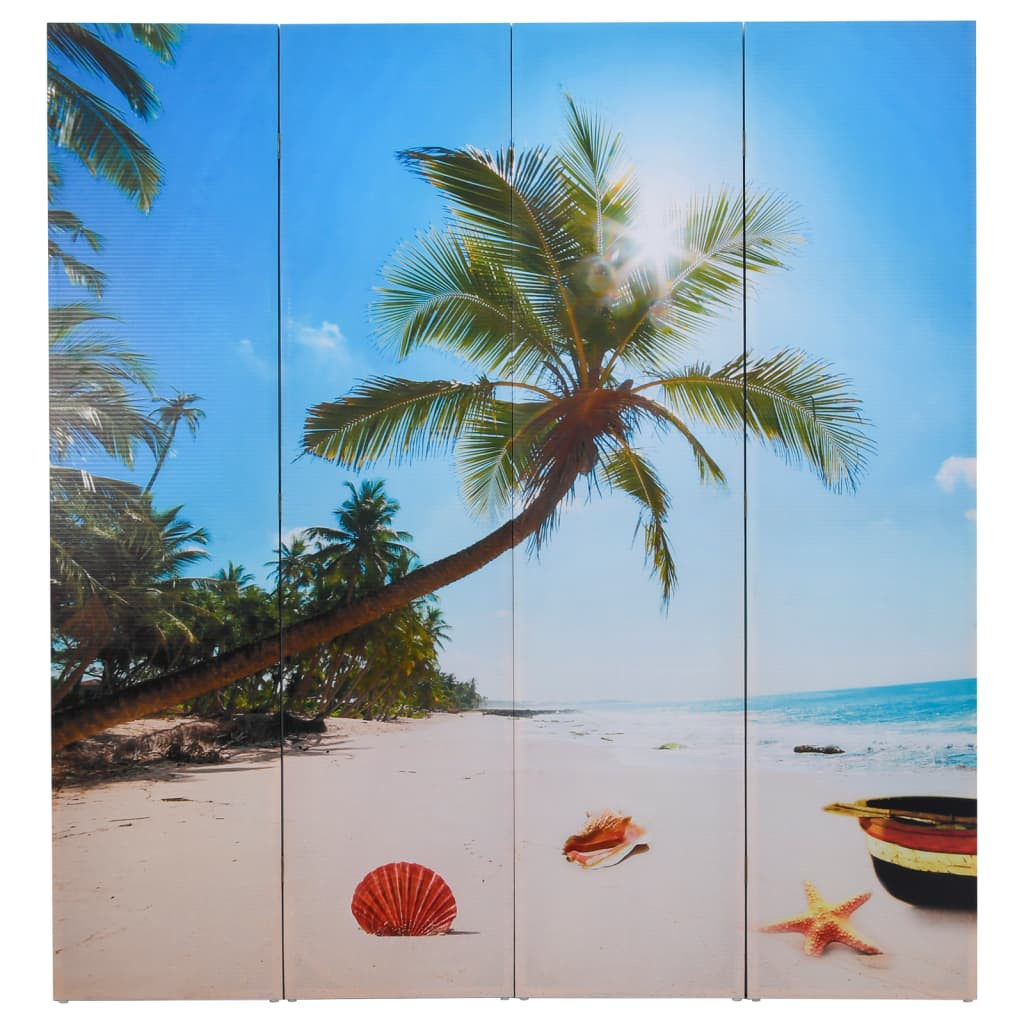 Parawan Pokojowy Dekoracyjny Parawan Składany Motyw Plaży 160x170 cm