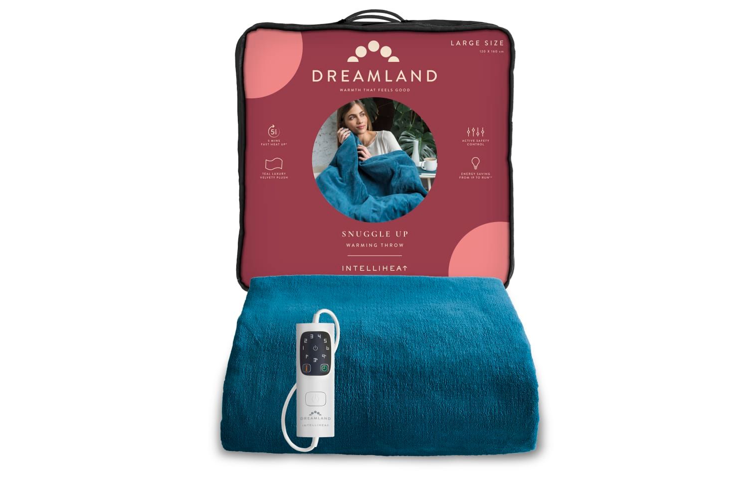Dreamland Dreamland Intelliheat Luxury Heated Throw - Teal