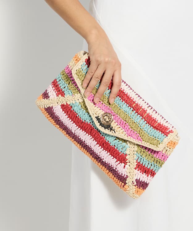 Essentials Multi - Raffia Clutch Bag
